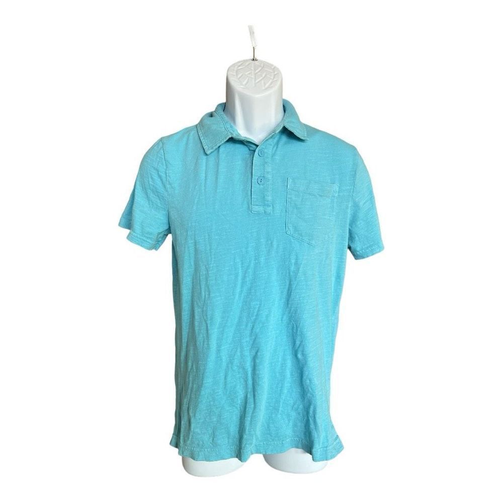 Mens Sonoma Soft Spun Cotton Marled Blue Polo Shirt - Sz S